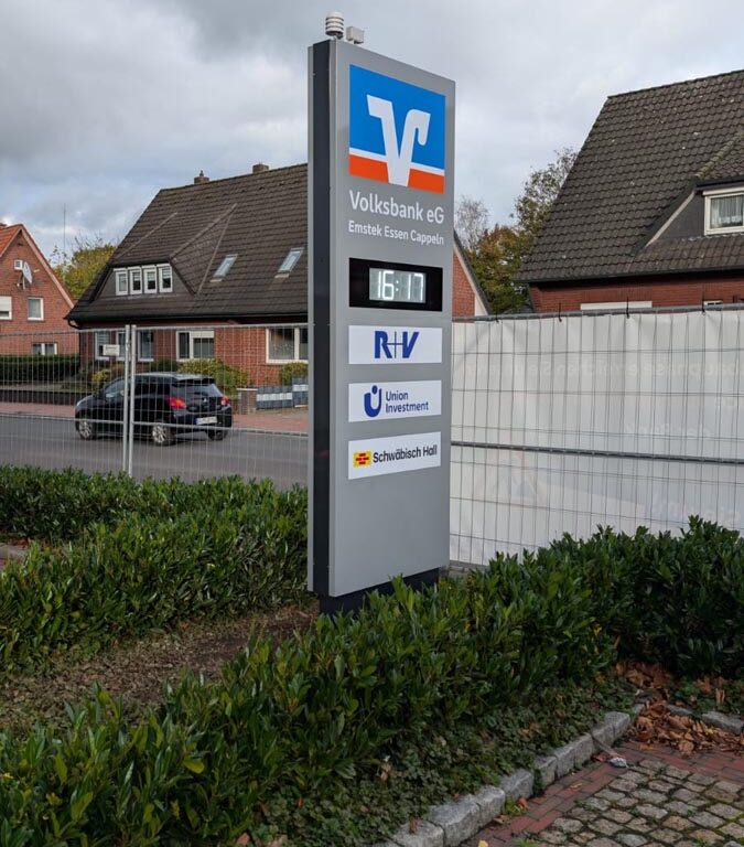 jank_werbetechnik_voba_01 Volksbank Pylon